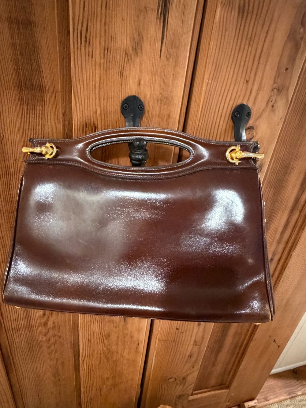Classic Brown Italian Leather Top-Handle Women's Bag